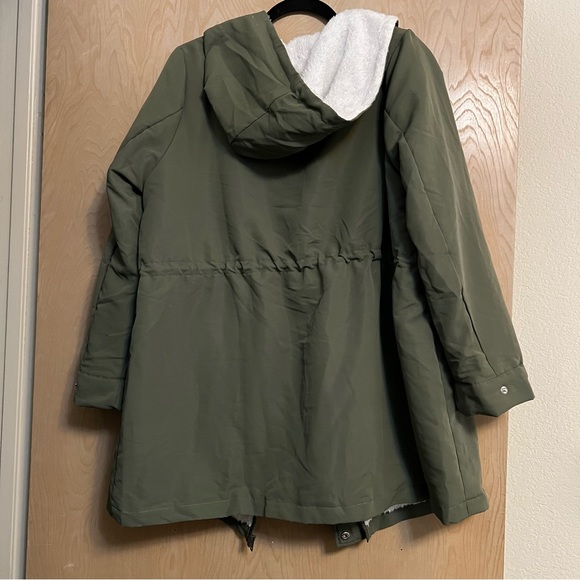 SHEIN Curve Drawstring Waist Lined Coat - Picture 5 of 6